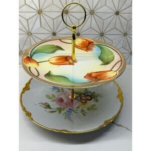 Two-Tier‎ Dessert Stand | Vintage China | Wedding Décor